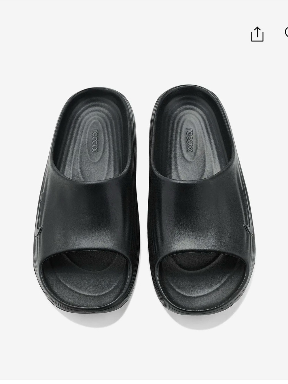 Nike Black Reactx Slides - Picture 2 of 8
